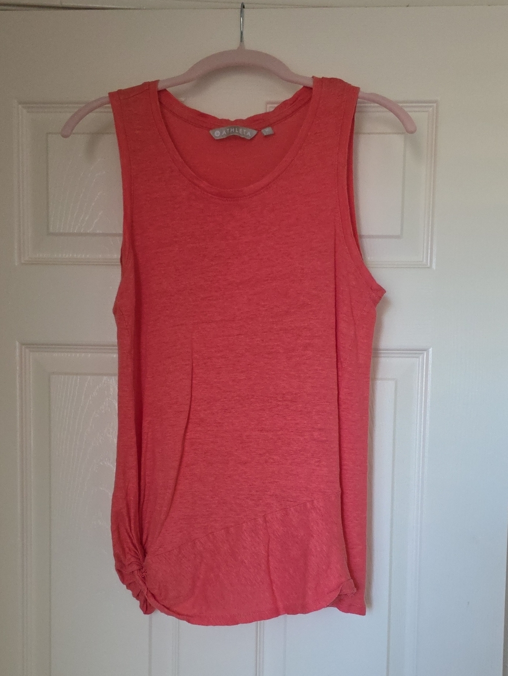 Athleta Coral Sleeveless Side-Knot Hem Tank Top